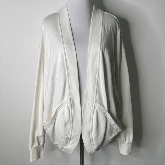 SWEATY BETTY #SB8086 Women's White Cora Cotton Cardigan Size US 8 - Picture 1 of 10